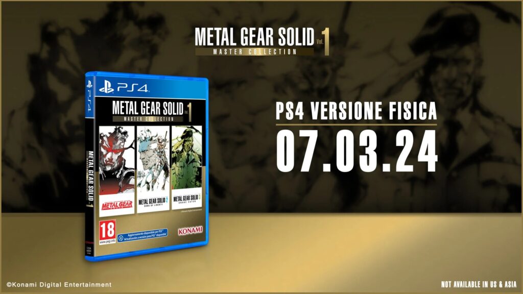 METAL GEAR SOLID: MASTER COLLECTION Vol.1 - Edizione fisica per PlayStation®4 in uscita il 7 marzo 